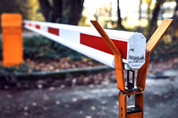 closed barrier gate symbolizing the medical device barrier in biomedical research
